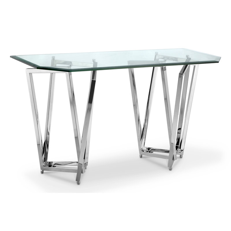 50'' Glass Top Console Table