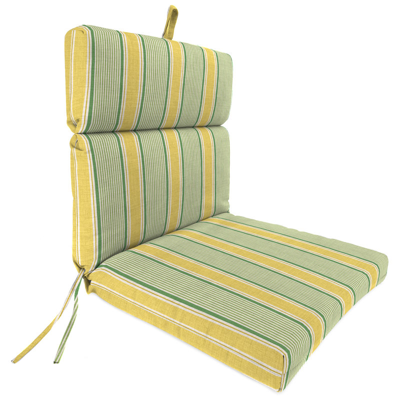 22" x 44" Outdoor Chair Cushion with Ties and Loop, Beige Floral