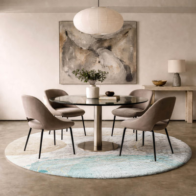 Premium Machine Washable Dream Shag Circles Rug