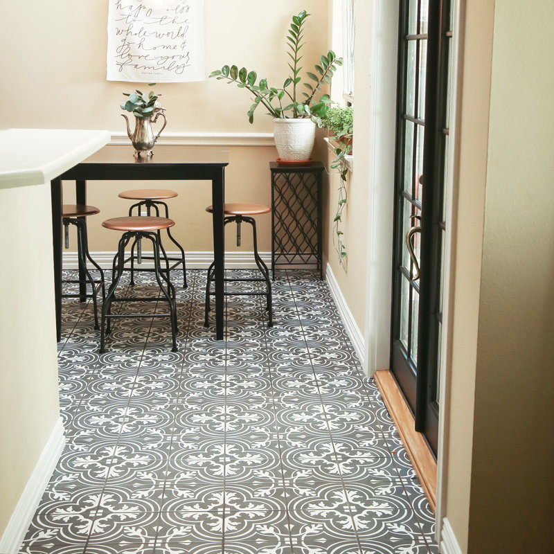 Twenties 8" x 8" Ceramic Patterned Wall and Floor Tile