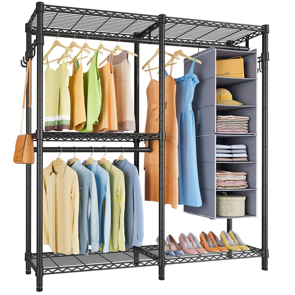 17 Stories Benco 86 Tall Freestanding Closet Clothes Shelf