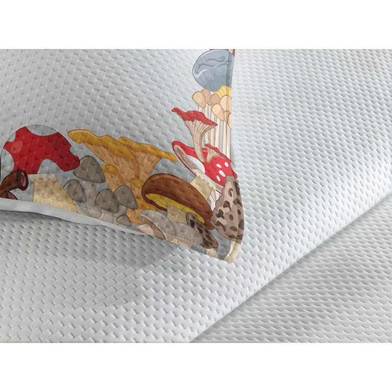 Mushroom Polyester Coverlet, King Bedspread + 2 Shams