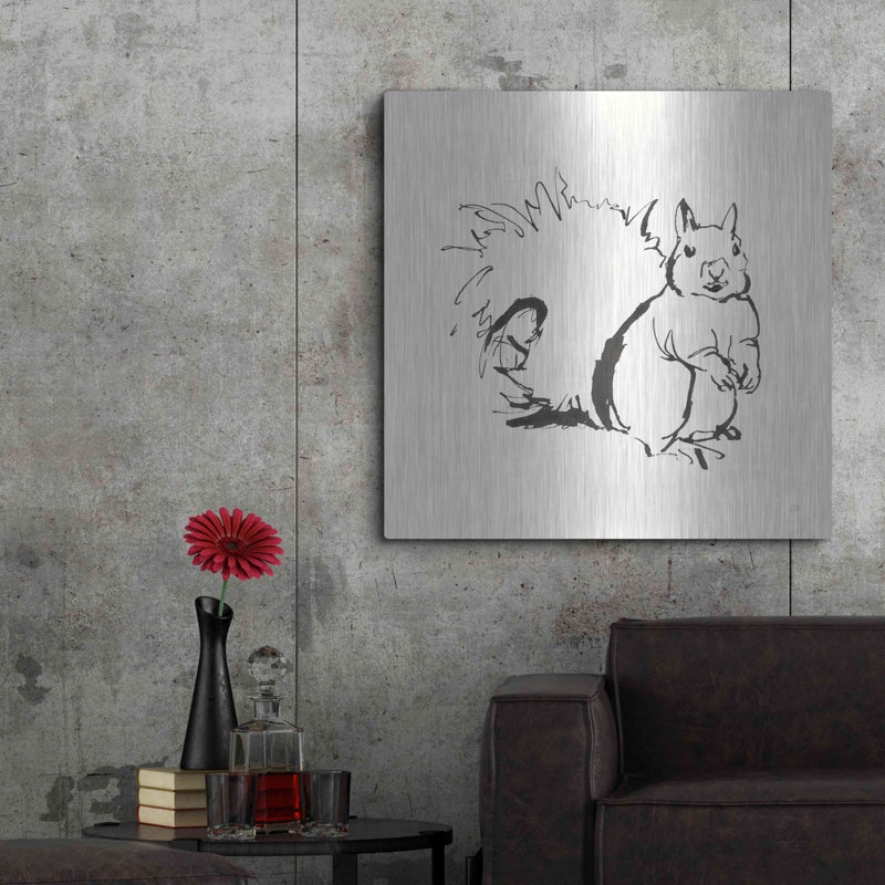 «Line Squirrel» par Chris Paschke sur métal, H 36 po x l 36 po