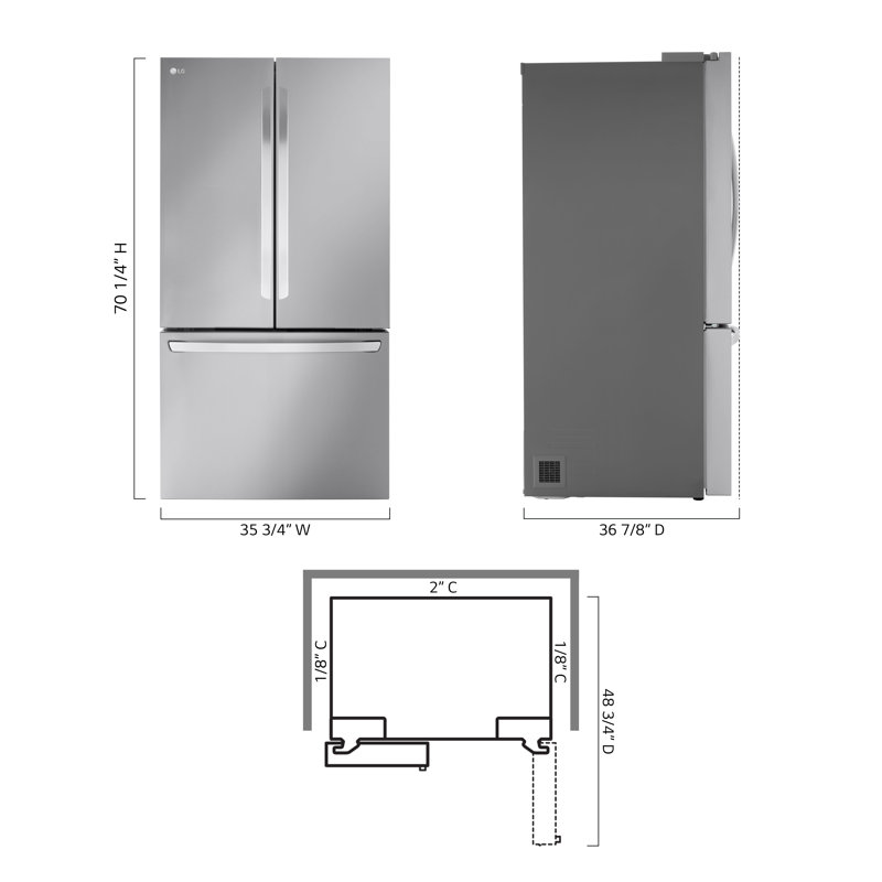Lg 32 Cu. Ft. Smart Standard-Depth Max  French Door Refrigerator