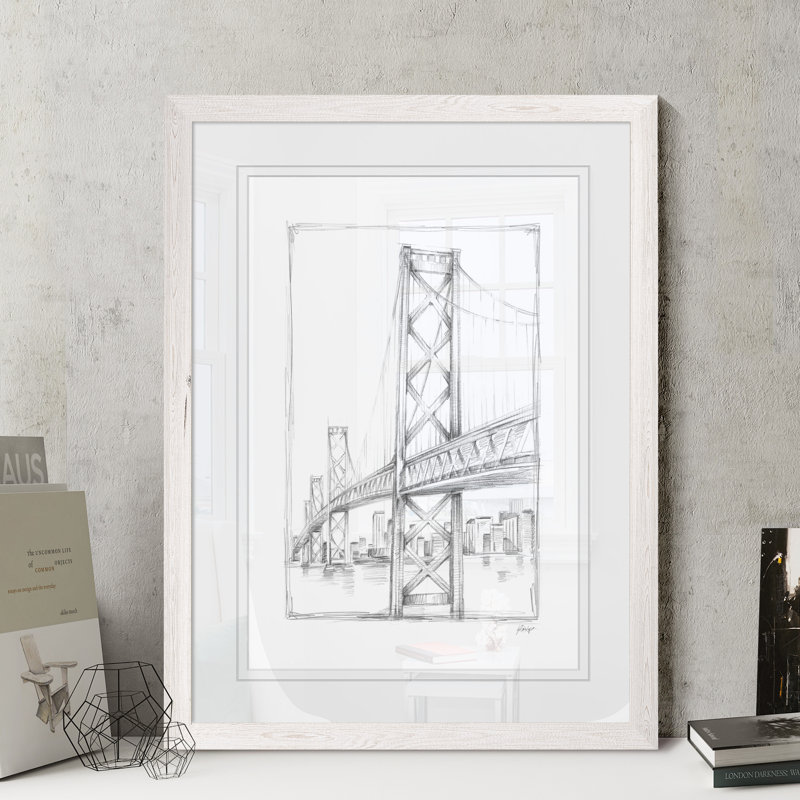 «Suspension Bridge Study II» par Paul Cezanne - reproduction d'art encadrée, H 22 po x l 16 po x P 2 po