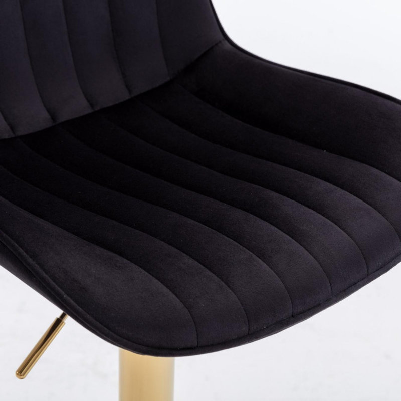 Tabouret de bar simple, ensemble de 2, Noir, Doré
