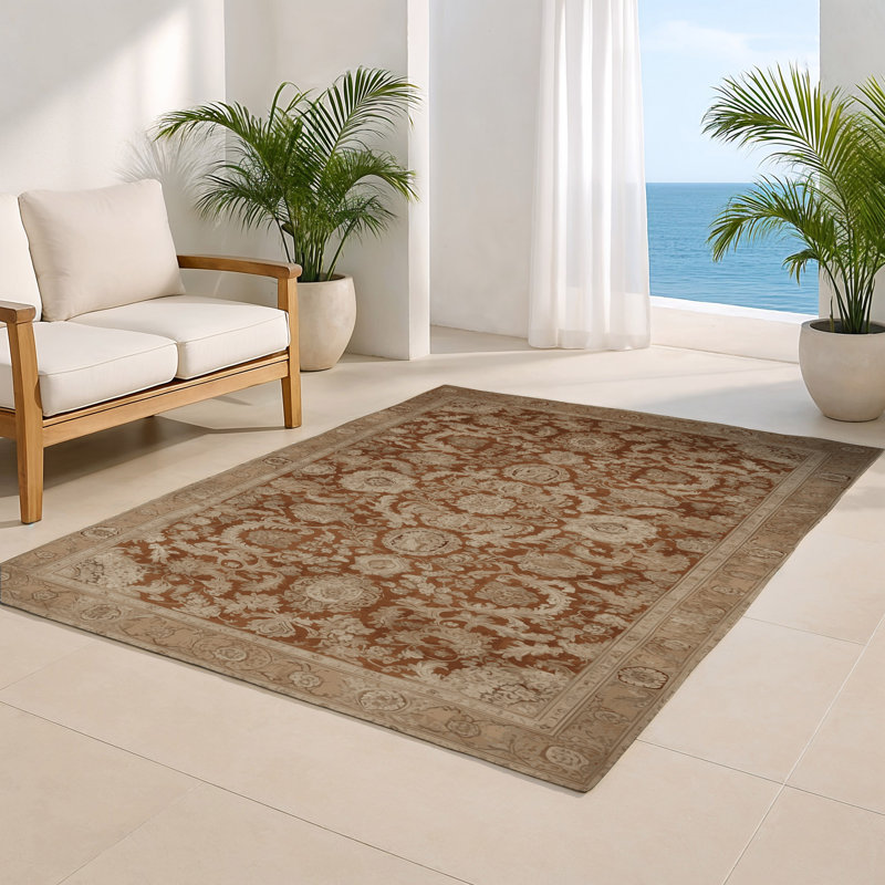 Tapis d'intérieur et d'extérieur brun français, Rectangulaire 8 pi x 10 pi