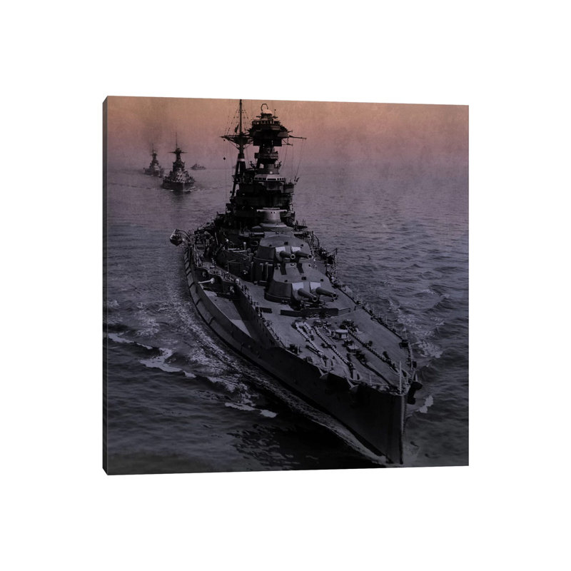 WWII Era Destroyer Fleet II - Wrapped Canvas Print, 66.04 cm H x 66.04 cm W x 3.175 cm D