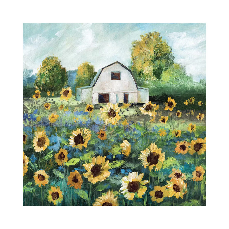 Tournesol grange par Nan - impression, H 26 po x l 26 po x P 1,5 po, Toile tendue