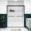 Aluminum Frame Double Sliding Glass Shower Enclosure With 1/4"  6Mm  & Tempered Glass, Safe Design, - Crash Angle For Bathroom Rust Handle-130847662