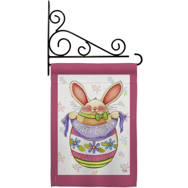 Ensemble de drapeaux en polyester 18,5 x 13 po Egg Bunny
