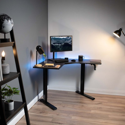VIVO Manual 47" x 47" Corner Desk Workstation, 3 Section Table Top, DESK-M2LCB