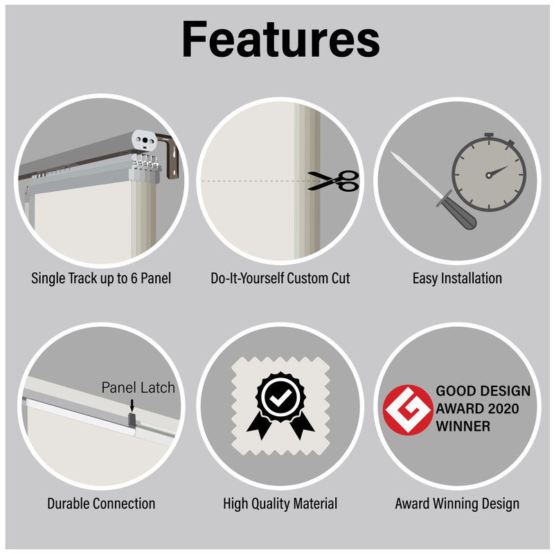 Web 12-Panel Double Rail Satin Nickel Panel Track Extendable 140"-260"W, Panel width 23.5", 116" W x 260" L