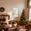 «Christmas Winter Penguins Snowy Trees», ensemble de 3 impressions sur toile-410798391