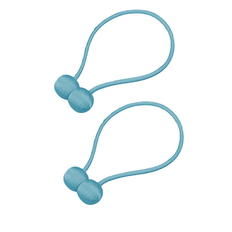 18.5" Magnetic Earpiece Curtain Tiebacks 2 Pack, Sky Blue