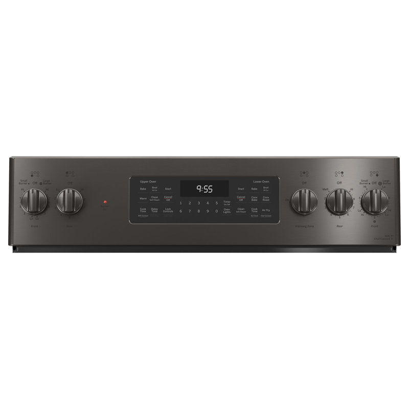 30" Black Stainless Smart Freestanding Electric Double Oven Range