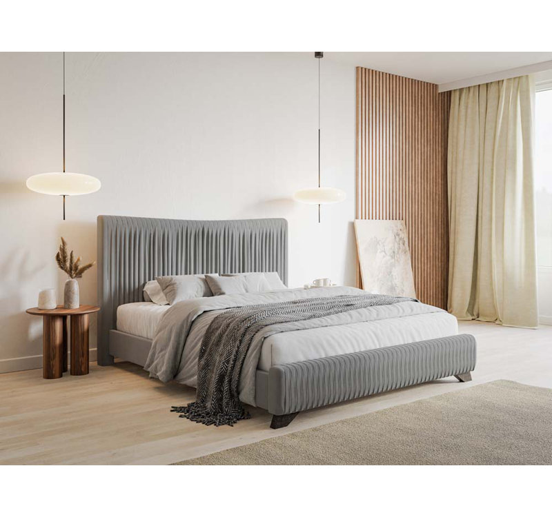 Dezmariah Upholstered EU Kingsize - 160 X 200 Cm Bed, Grey