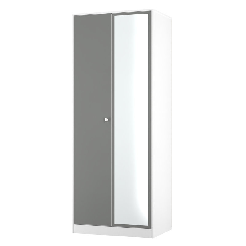 Bhargavi Manufactured Wood Wardrobe, Uniform Grey/White