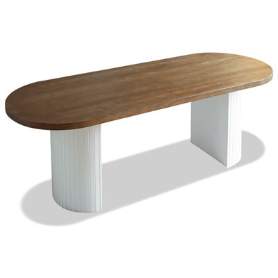 Nordic solid wood oval dining table