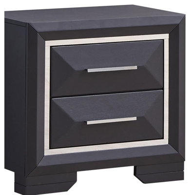 2 - Drawer Nightstand in Black -  Red Barrel StudioÂ®, 66178FEBDBEB4FEBA4F2F34EB11DFB28