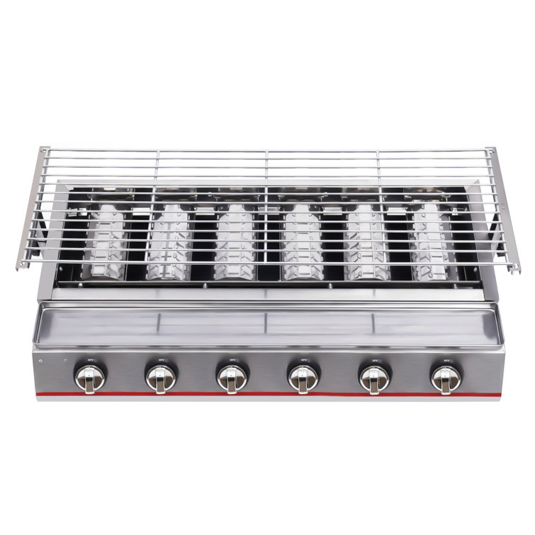 Commercial 3 Burner Gas LPG Grill Camping Smokeless BBQ Infrared Cooker  Outdoor