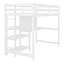 Lit mezzanine en bois avec tablettes, bureau et tableau d'écriture-1360801319