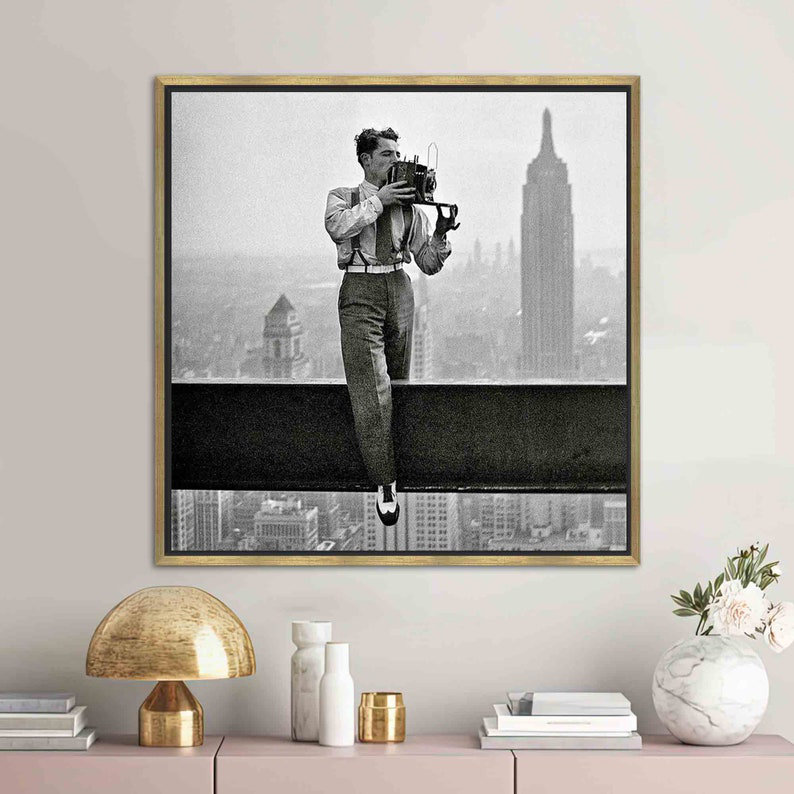 Print on Canvas, Framed Print without Mat, Gold, 50 cm H x 50 cm W