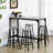 Chumy 5-Piece Bar Table And Chairs Set, Industrial Space Saving Bar Table With Stools, Kitchen Table And 4 Round Bar Stools With Metal Frame For Pub, Dining Room-463145910-463145911