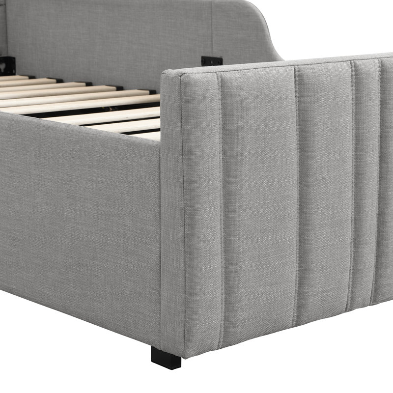 Upholstered Ottoman Storage Bed, Grey