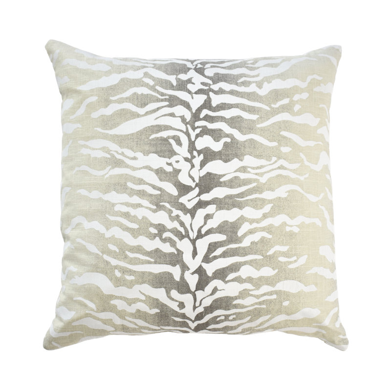  Housse de coussin réversible en lin Abstract, Gris, 20 po x 36 po