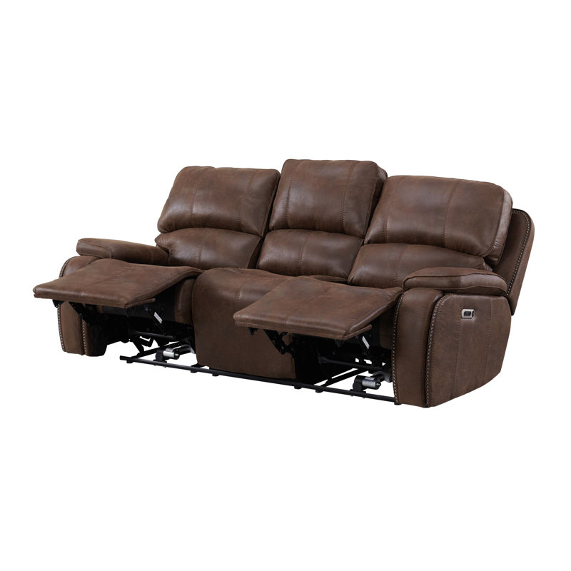 Canapé inclinable électrique de 89 po Murdocca, Polyester à 100 % de couleur brune