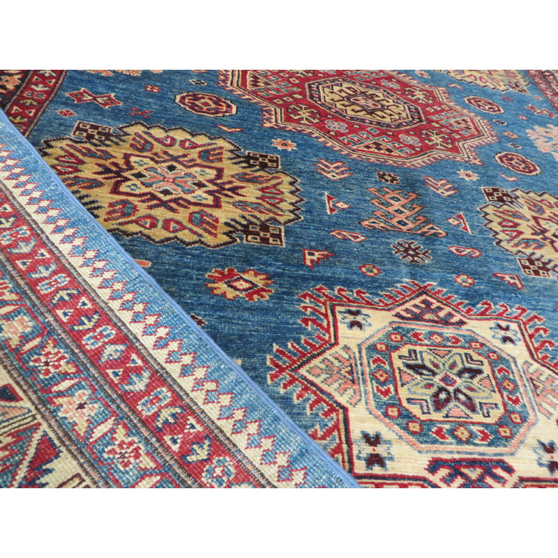 Tapis oriental géométrique Kazak noué à la main 5 pi 10 po x 7 pi 8 po E401E05208C74C25BCA46DDEBF427D39