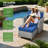 Ensemble de mobilier d'extérieur pour 10 personnes, ensemble de conversation modulaire en rotin d'osier avec coussins, ensemble de conversation pour canapé toutes saisons avec foyer et table de jardin-240941630