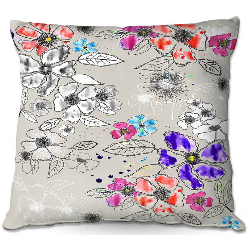  Coussin Couch, 16 po x 16 po, Gris / Mauve