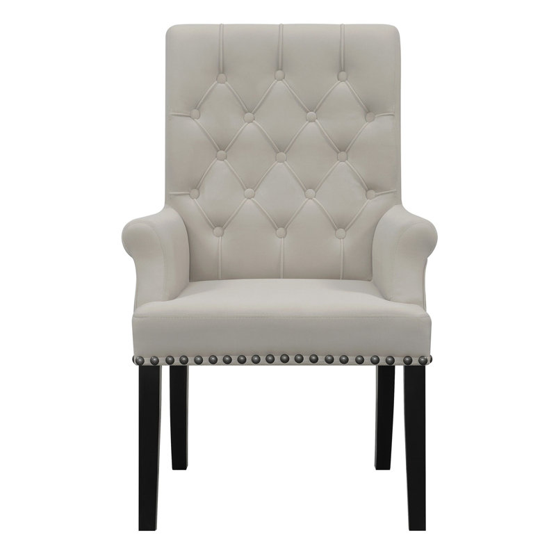 Fauteuil d'appoint rembourré Barrone, Velours gris clair