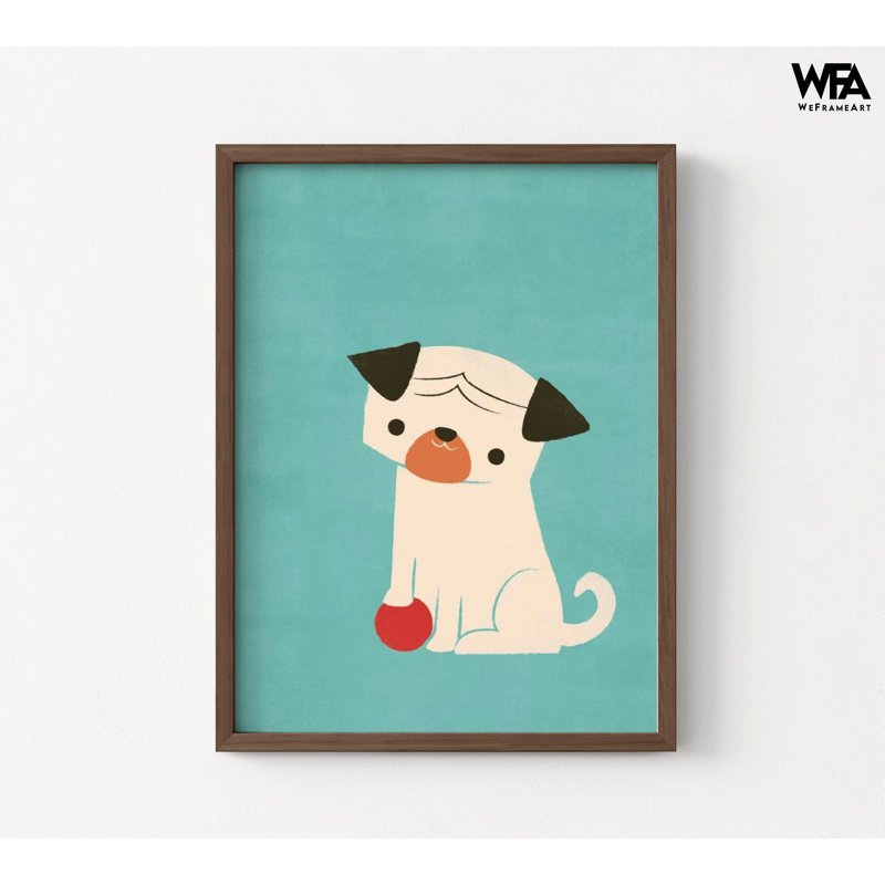 Adorable affiche de chien mignon, art mural, affiche pour animal de compagnie, H 16 po x l 12 po, Brun