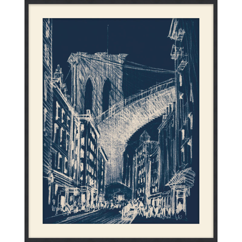 Under Brooklyn Bridge Blue 1 Print, 42.5" H x 34.5" W