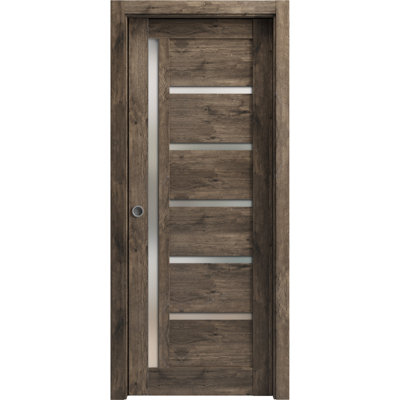 Quadro Solid + Manufactured Wood Paneled without Installation Hardware Kit Sliding Closet Doors