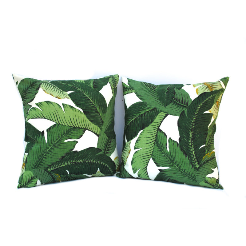 Floral Outdoor Reversible Pillow Cover, 15.5" x 15.5"
