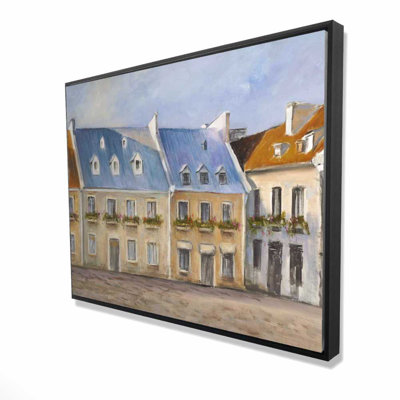 Old Quebec City - Contemporary Framed Canvas Art