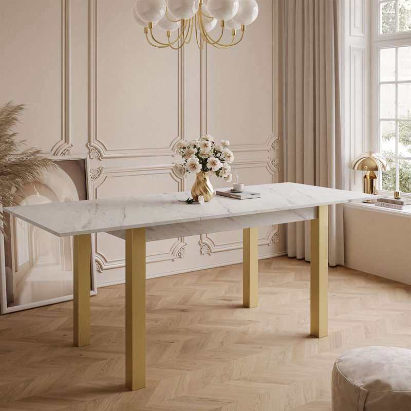 Extendable Metal Base Dining Table