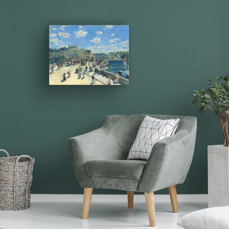 Art mural sur toile tendue - "Pont Neuf Paris 1872" par Pierre-Auguste Renoir pour décoration de salon, de chambre à coucher ou de bureau - 24 x 32