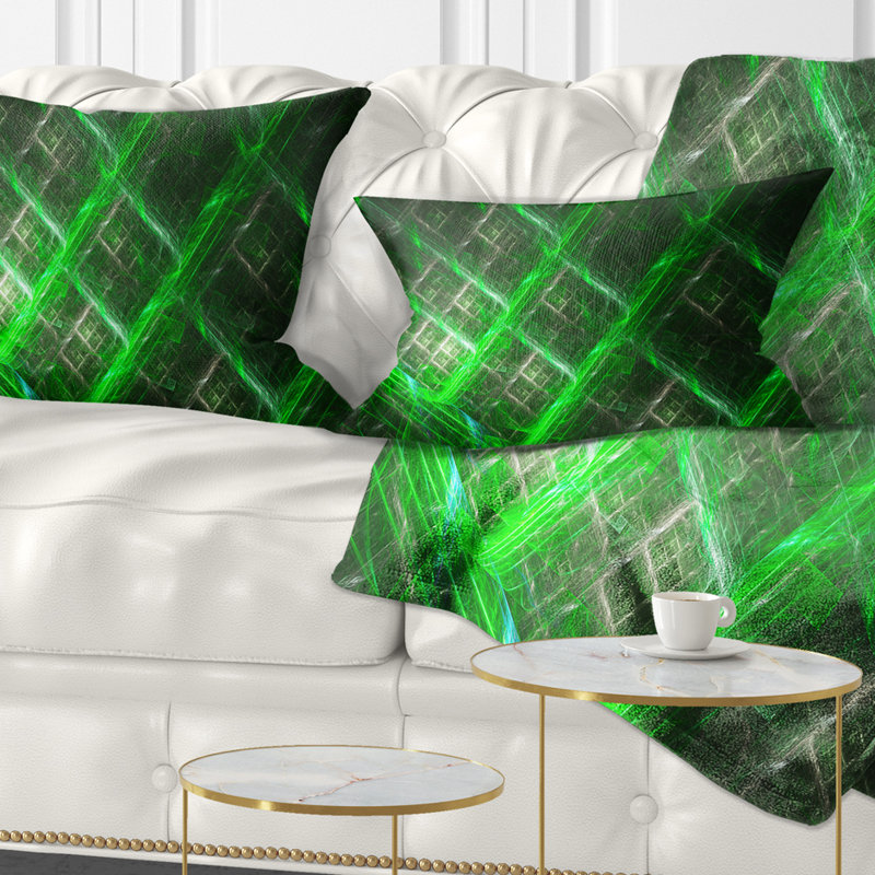 Grille en métal abstrait - coussin à imprimé abstrait, vert