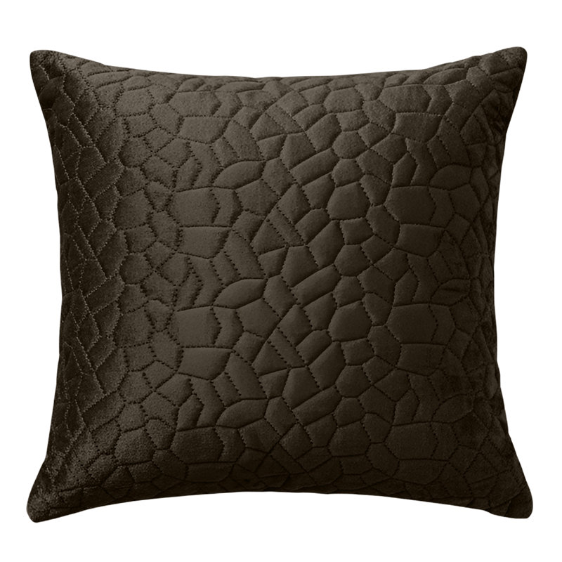 Aspire Homeware Geometric Square Velvet Cushion Covers, Coffee, Pack of 6