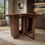 Table de salle à manger ronde à abattants rabattable avec conception convertible peu encombrante pour les petits appartements et une utilisation multifonctionnelle (table sans chaise)