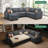 Latitude Run® U Shaped Sleeper Sectional Modular Sofa Bed With Storage Chaise-1740153016