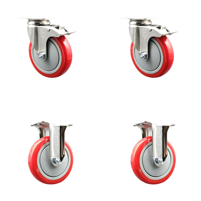 Polyurethane Casters, Red