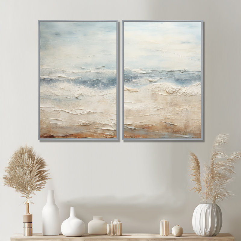 Rasch - impressions sur toile nautiques, Impression encadrée flottante, Argent argent, H 36 po x l 48 po