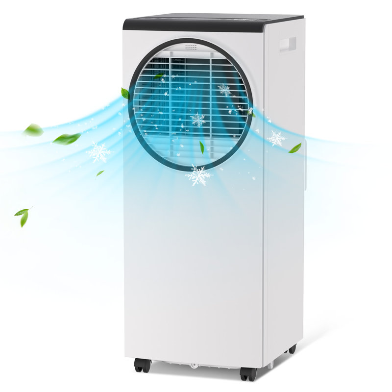 Climatiseur portatif Garvee DAO KY-07E-8K 8000 BTU, modes de refroidissement 3-en-1, déshumidificateur et ventilateur, mode veille, 2 vitesses de ventilateur, verrouillage enfant, télécommande, blanc