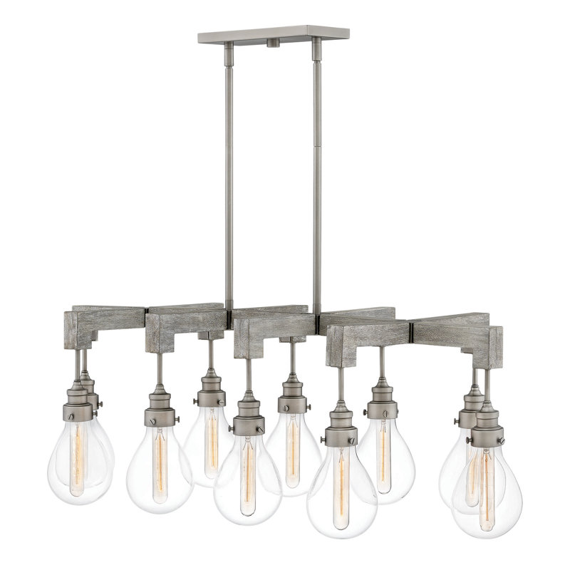 Denton 10-Light Kitchen Island Chandelier, Pewter
